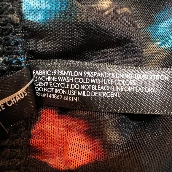 NWT TORRID Bikini Pantie Underwear Sz 4X Black Mesh Red Blue - Picture 3 of 4